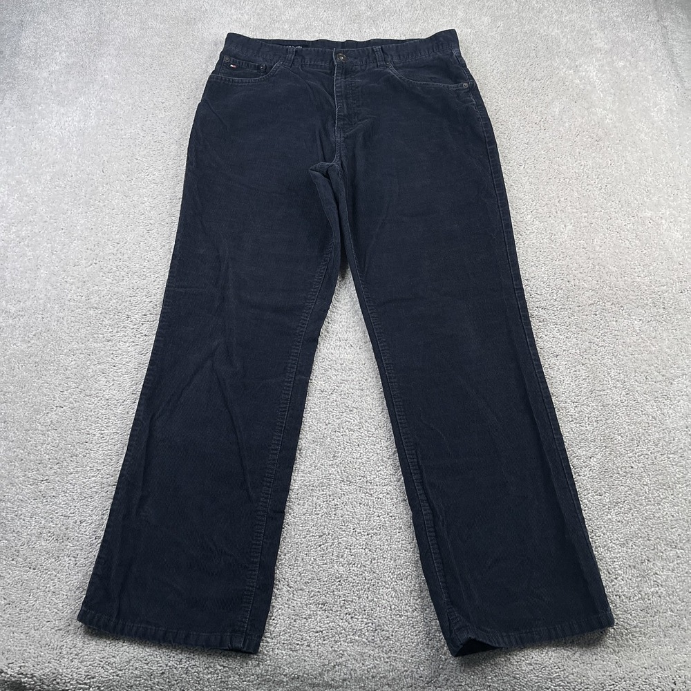 Tommy Hilfiger Pants Mens 32x30 Blue Corduroy Straight Leg 5-Pocket Preppy